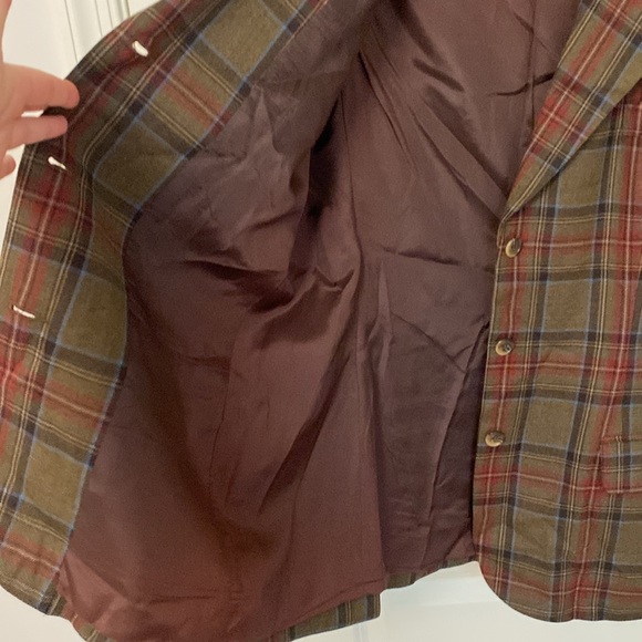 Brooks Brothers Plaid Blazer Size 16 Worsted Wool - Picture 11 of 16